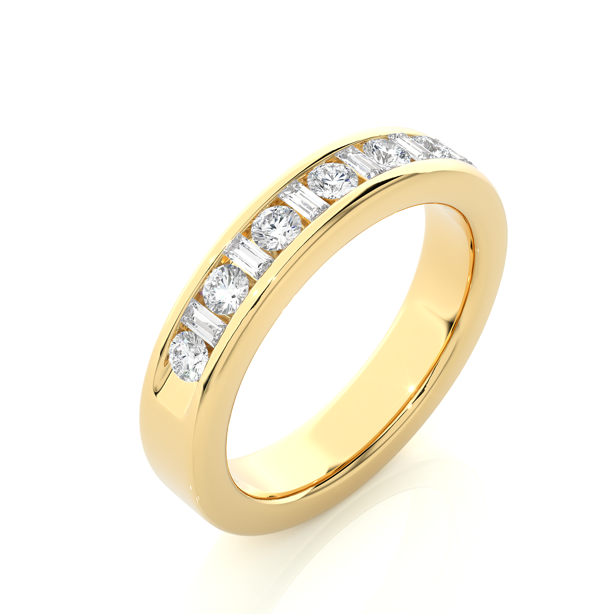 Round and Baguette Cut Lab Grown Diamond Eternity Ring