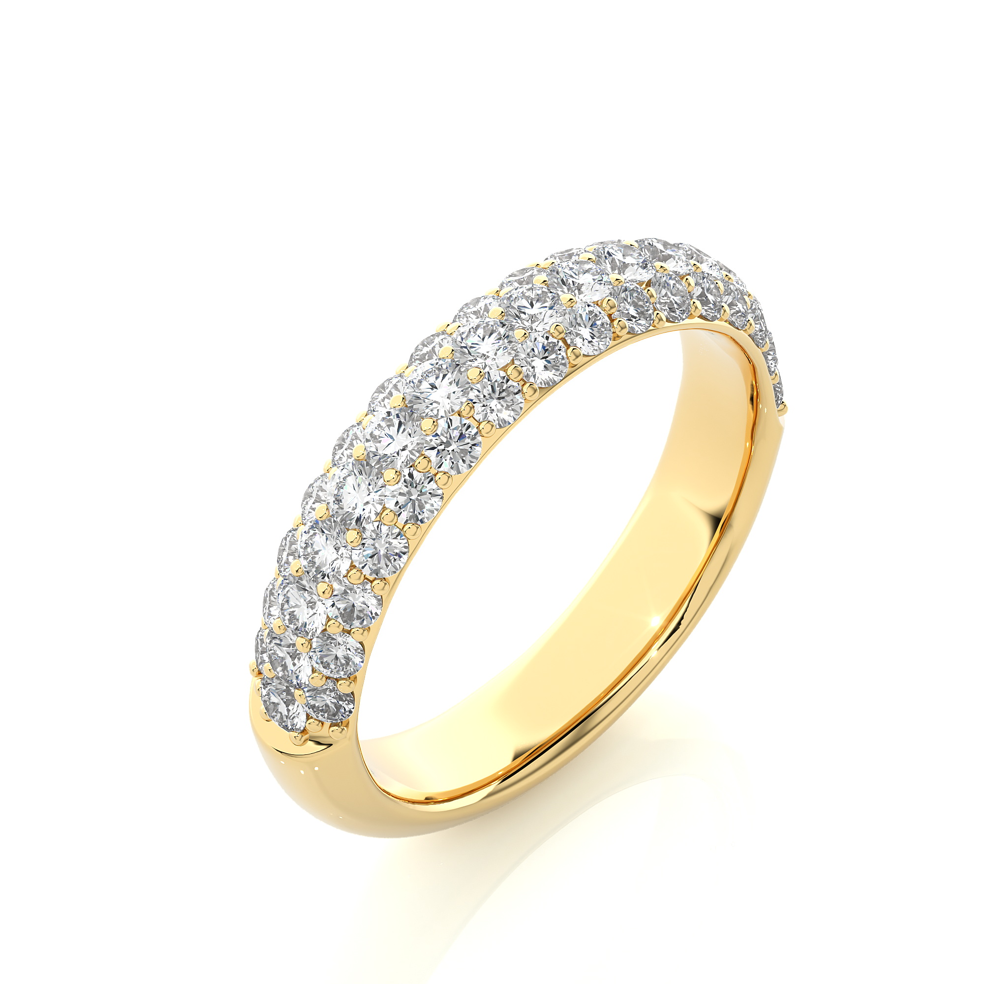 Multi Row Lab Grown Diamond Wide Band