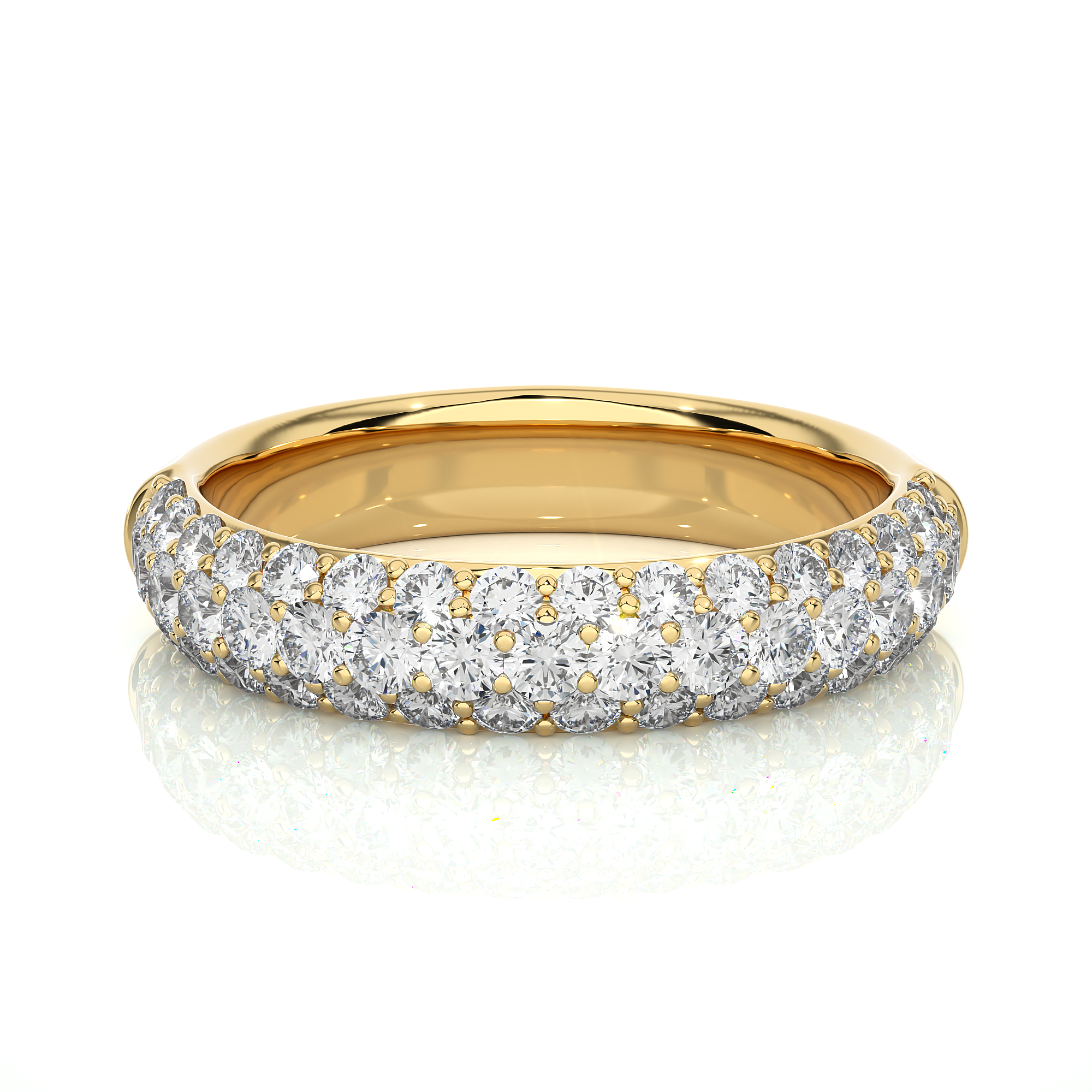 Multi Row Lab Grown Diamond Pave Wide Band