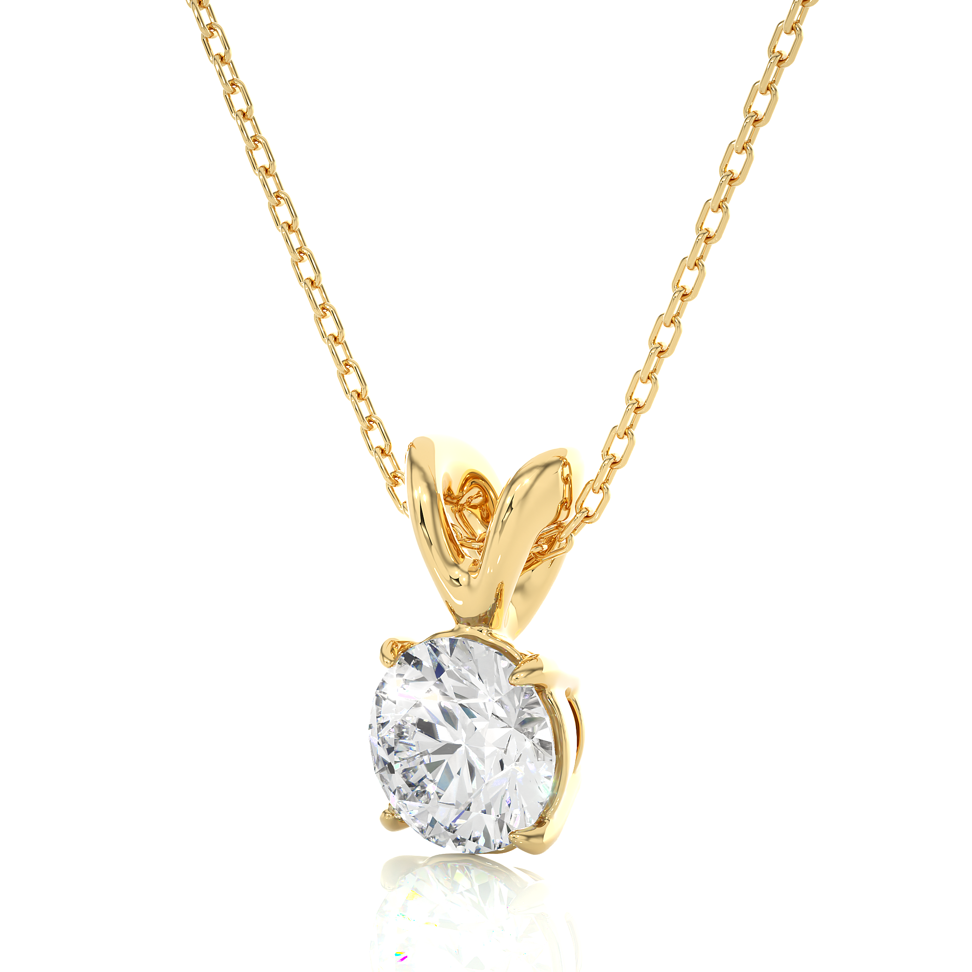 Round Lab Grown Diamond Solitaire Necklace